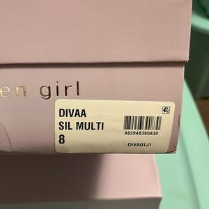 Silver sparkly heels never worn